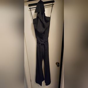 Pant suit halter pinstripe lg
